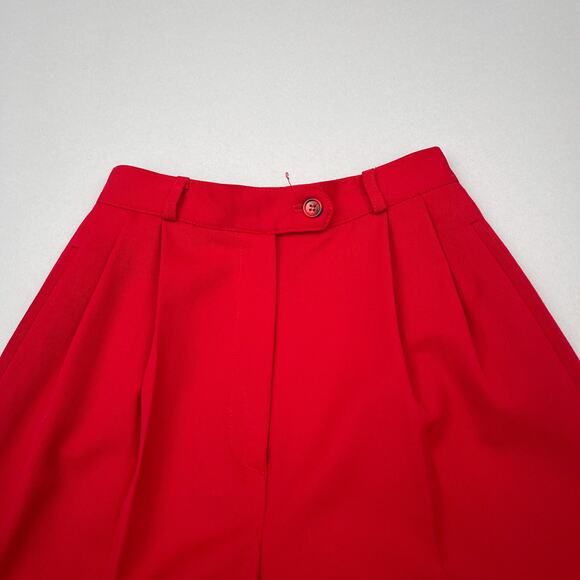Austin Reed Vtg Shorts Women 2 Red Wool Tailored High Rise Pleated Front Golf - Picture 2 of 8